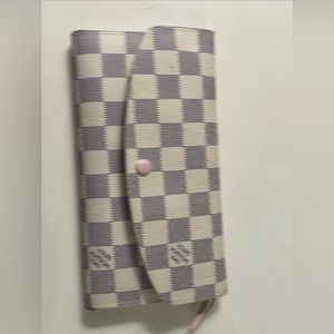 Louis Vuitton Emilie Wallet Damier Azur Canvas w/ Rose Ballerine Pink M60715